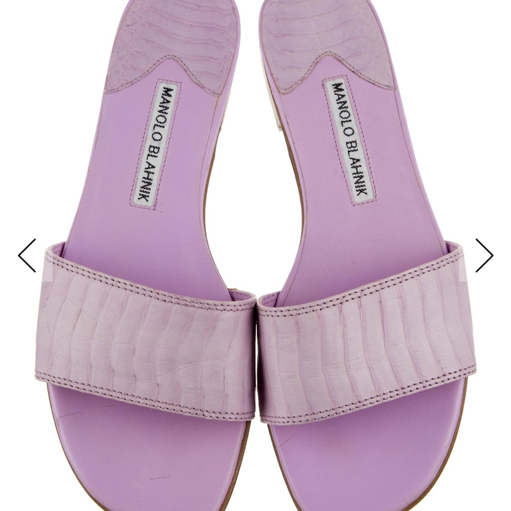 Manolo Blahnik Lavender Sandals - Picture 2 of 3